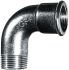 Georg Fischer Galvanised Malleable Iron Fitting, 90° Short Elbow, Male BSPT 3/4in to Female BSPP 3/4in