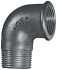 Georg Fischer Galvanised Malleable Iron Fitting, 90° Elbow, Male BSPT 1in to Female BSPP 1in