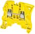 Entrelec ZS4 Series Yellow Feed Through Terminal Block, 4mm², Single-Level, Screw Termination, ATEX