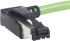 HARTING Cat5 Right Angle Male RJ45 to Unterminated Ethernet Cable, U/FTP, Green PVC Sheath, 5m