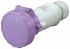 Scame IP66, IP67 Purple Cable Mount 2P Industrial Power Socket, Rated At 16A, 20 → 25 V
