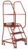 RS PRO 3 Tread Rubber Steps 0.69m Platform Height, Red