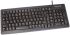CHERRY Tastatur, med kabel, Sort, PS/2, USB Kompakt, QWERTY (UK), 374 x 139 x 18mm