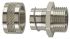 HellermannTyton Fixed External Thread Fitting, Conduit Fitting, 16mm Nominal Size, M16, Brass, Silver