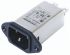 IEC szűrő Férfi, Panelre szerelhető, 3A, 250 V AC, üzemeltetési frekvencia: 0 → 400Hz