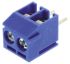 Regletas de terminales PCB Macho TE Connectivity de 2 vías , paso 3.5mm, 7A, de color Azul, montaje Orificio Pasante,