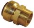 Pegler Yorkshire Brass Pipe Fitting, Straight Push Fit Taper Coupler, Male R 3/4in to Female 22mm