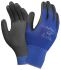 Guantes de trabajo Ansell serie HyFlex 11-618, talla 8, M de Nylon Azul con recubrimiento de Poliuretano, Uso general