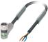 Phoenix Contact Right Angle Female 3 way M8 to Sensor Actuator Cable, 1.5m