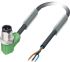 Phoenix Contact Right Angle Male M12 to Sensor Actuator Cable, 3 Core, PUR, 3m