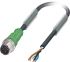 Phoenix Contact Male M12 to Unterminated Open Lead Sensor Actuator Cable, 4 Core, PUR, 10m