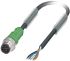 Phoenix Contact SAC-5P-M12MS/10.0-PUR Straight Male M12 to Unterminated Sensor Actuator Cable, PUR, 10m
