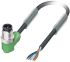 Phoenix Contact Right Angle Male M12 to Sensor Actuator Cable, 5 Core, PUR, 1.5m