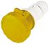 Scame IP66, IP67 Yellow Cable Mount 2P+E Industrial Power Socket, Rated At 64A, 110 V