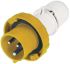 Scame IP66, IP67 Yellow Cable Mount 2P + E Industrial Power Plug, Rated At 16A, 110 V