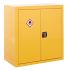 Yellow Lockable 2 Door Hazardous Substance Cabinet, 900mm x 900mm x 460mm