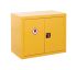 Yellow Lockable 2 Door Hazardous Substance Cabinet, 700mm x 900mm x 460mm
