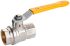 RS PRO Brass Full Bore, 2 Way, Ball Valve, BSPP 1 1/4in, 40 → 30bar Operating Pressure