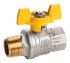 RS PRO Brass 2 Way, Ball Valve, BSPP 1/2in, 40 → 30bar Operating Pressure