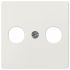 TV Aerial White 2 Outlet Faceplate, Flush Mount