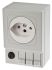 STEGO Light Grey 1 Gang Plug Socket, 6.3A, Indoor Use