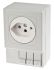STEGO Light Grey 1 Gang Plug Socket, 10A, Indoor Use