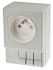 STEGO Light Grey 1 Gang Plug Socket, 16A, Type E - French, Indoor Use