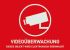 Adesivo di avvertimento sorveglianza Rosso/Bianco ABUS, Videoüberwachung-Text, Tedesco, 52,5 mm Etichetta x 74mm