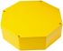 Hammond 1590 Series Yellow Die Cast Aluminium Enclosure, IP54, Yellow Lid, 132.78 x 132.78 x 39.2mm