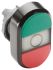 ABB Modular Series Green, Red Round Push Button Head, Momentary Actuation, 22mm Cutout