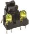Copal Electronics Illuminated Push Button Switch, Momentary, PCB, SPST, Yellow LED
