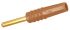 Staubli Brown Male Test Plug, 2mm Connector, Solder Termination, 10A, 30 V, 60V dc, Gold Plating