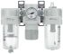 SMC Rc 1/2 FRL, Automatic Drain, 5μm Filtration Size - With Pressure Gauge