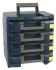Raaco 4 Cell Blue Compartment Box, 342mm x 347mm x 305mm