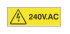 RS PRO 安全标签 触电危险 "240V AC" 20 mm 乙烯基 英语