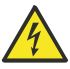 Etykieta bezpieczeństwa Czarny/żółty opis Niebezpieczeństwo elektryczne tekst Symbol