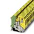 Phoenix Contact UK 5-TWIN-PE Series Green/Yellow Fused DIN Rail Terminal, Double-Level, Screw Termination