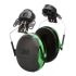3M PELTOR X1 Ear Defender with Helmet Attachment, 26dB, Black, Green