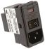Filtr IEC, Samec C14, Nasazovací, Plochý, 10A, 250 V AC, 50/60Hz