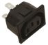 TE Connectivity IEC Connector Snap-In Socket, 2P, Quick Connect Termination, 15A, 120 V ac, 250 V ac