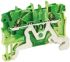 Wago TOPJOB S, 2000 Series Green/Yellow Earth Terminal Block, 1mm², Single-Level, Push-In Cage Clamp Termination, ATEX,