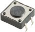 Black Button Tactile Switch, Single Pole Single Throw (SPST) 50 mA @ 12 V dc 0.8mm Through Hole