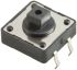 Black Button Tactile Switch, SPST 50 mA @ 12 V dc 3.8mm Through Hole