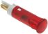 Indikátor pro montáž do panelu 6mm barva Červená, typ žárovky: LED Faston, pájecí očko, 12V dc APEM