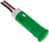 Apem Green Indicator, 12V dc, 6mm Mounting Hole Size, Lead Wires Termination