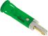 Indikátor pro montáž do panelu 8mm barva Zelená, typ žárovky: LED Faston, pájecí očko, 12V dc APEM