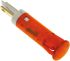 APEM Orange Lysdiode Panelmonteret kontrollampe 8mm hulstr., Spadestik, loddeflig, 12V dc, Orange frontramme