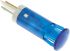 Indikátor pro montáž do panelu 10mm barva Modrá, typ žárovky: LED Faston, pájecí očko, 24V dc APEM