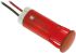 Indikátor pro montáž do panelu 10mm barva Červená, typ žárovky: LED Olověné dráty, 110V ac APEM