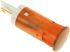 Indikátor pro montáž do panelu 12mm barva Oranžová, typ žárovky: LED Faston, pájecí očko, 220V ac APEM